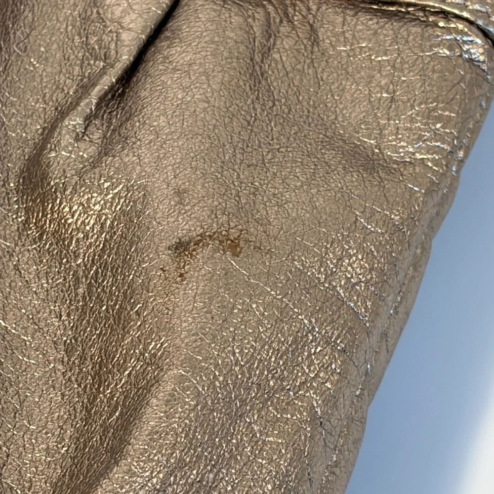 Elliott Lucca Metallic‎ Gold/Silver Large Shoulder Bag/Magnetic Closure